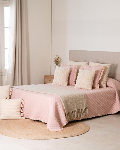 Colcha Flecos Lisa – Rosa Keike / 240x270