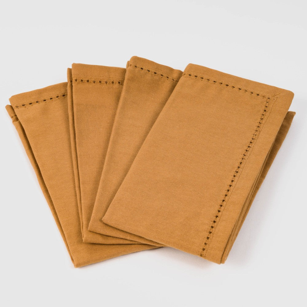 Set 4 Servilletas Liso Ocre