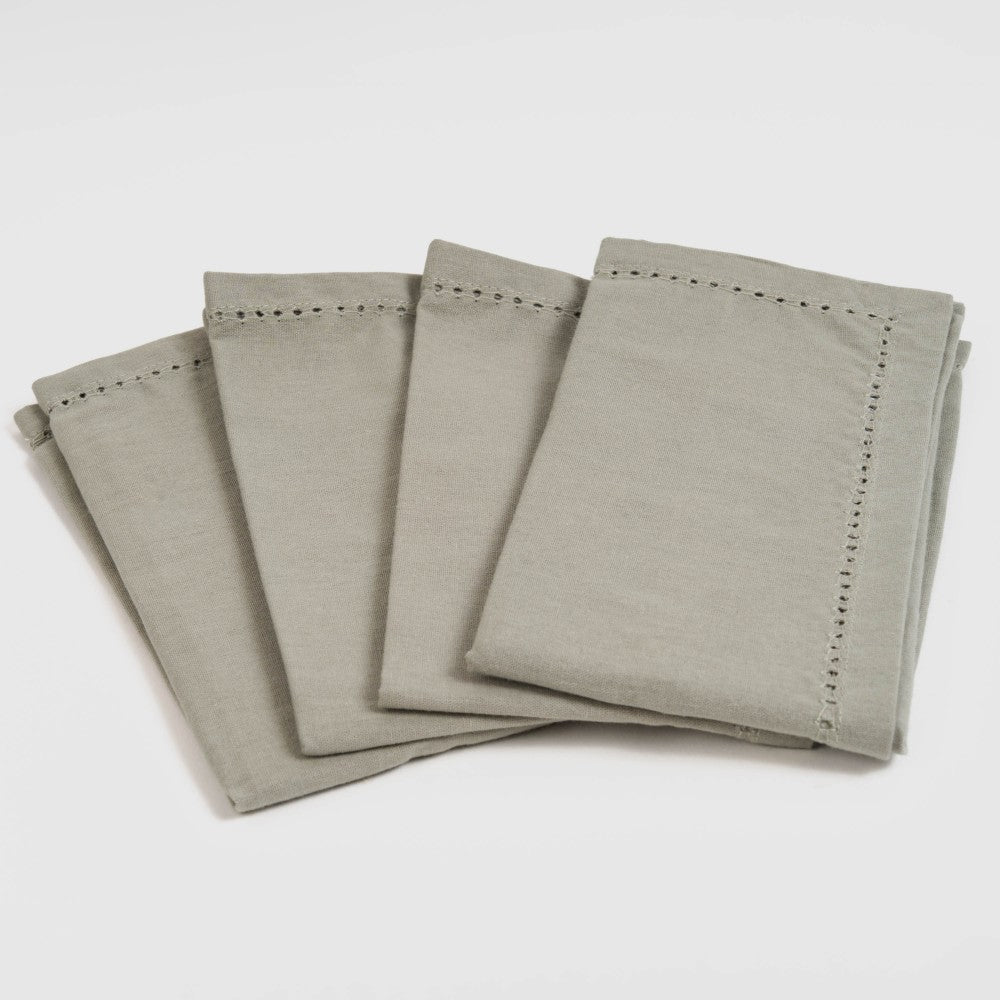 Set 4 Servilletas Liso Verde Seco
