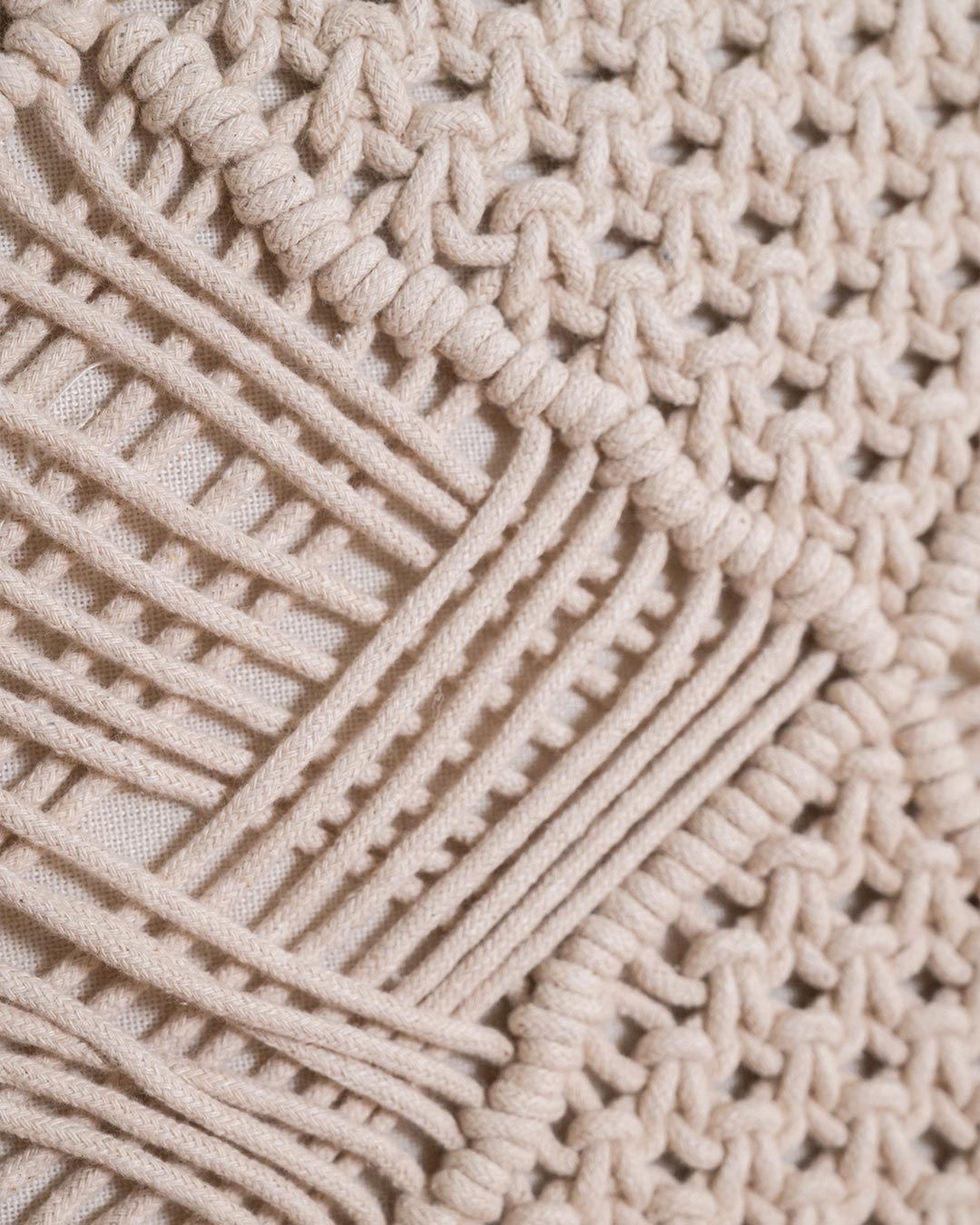 Almofada Minoto Macramé Algodão Natural