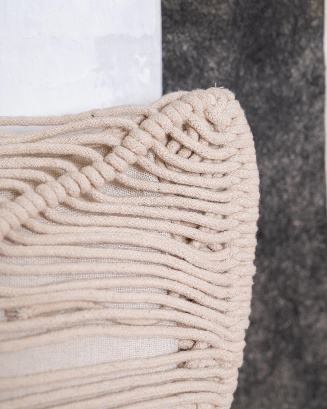 Almofada Minoto Macramé Algodão Natural