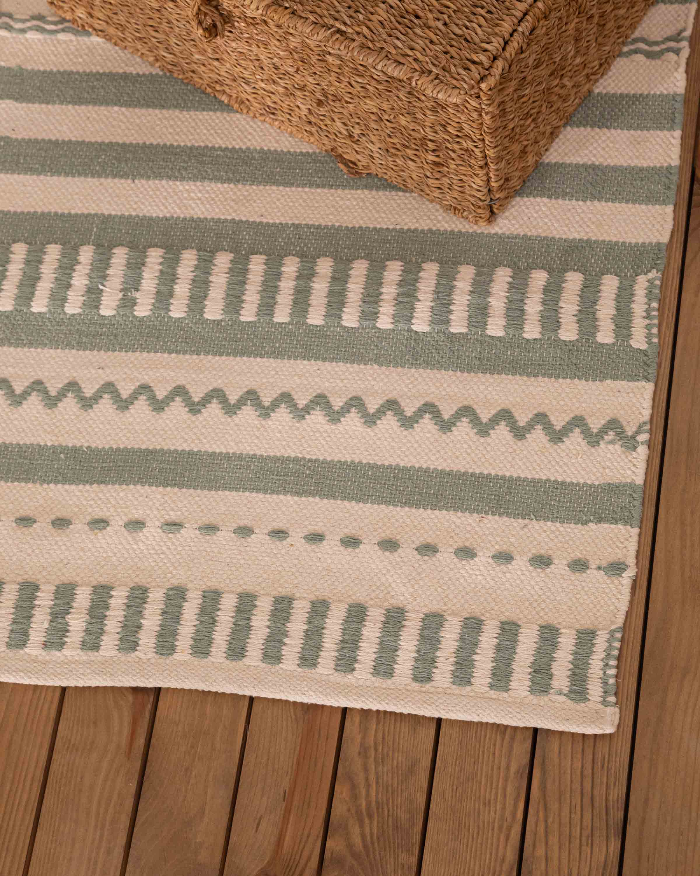 Alfombra Algodón Leito Verde Cacería