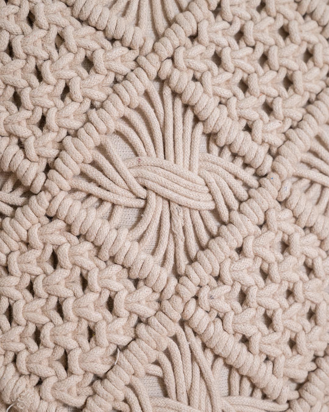 Almofada Nador Macramé Algodão Natural