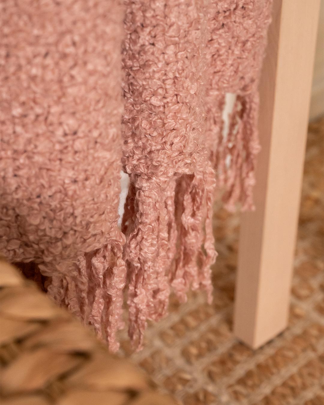Plaid Nudos Liso Rosa Keike