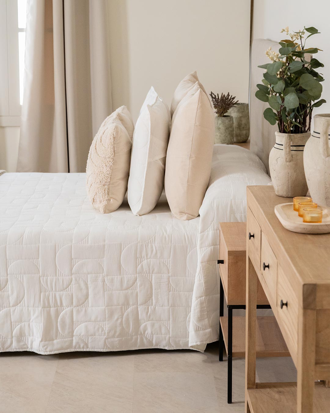 Colcha Retro Plain Natural
