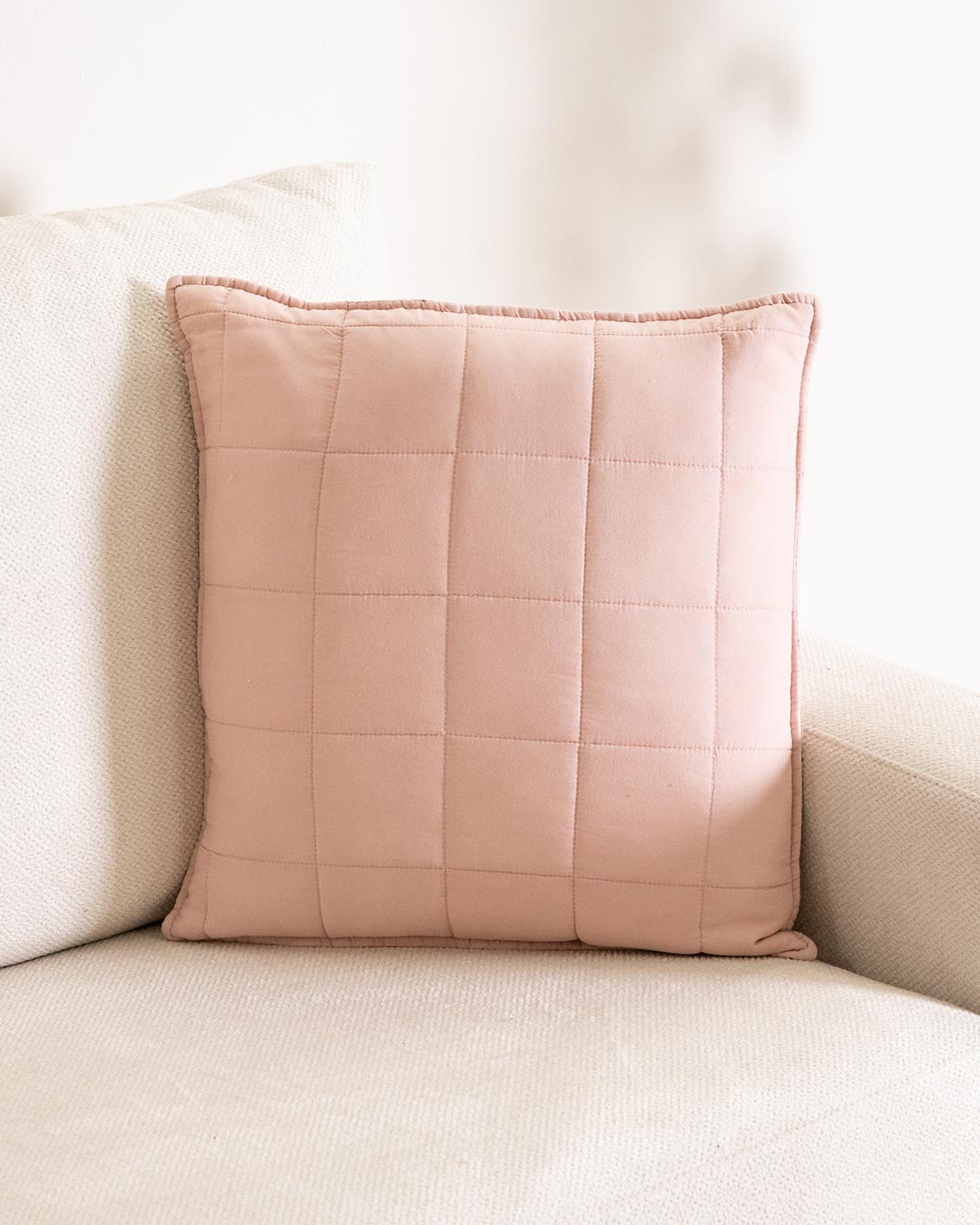Cojín Cuadros Liso Rosa Keike