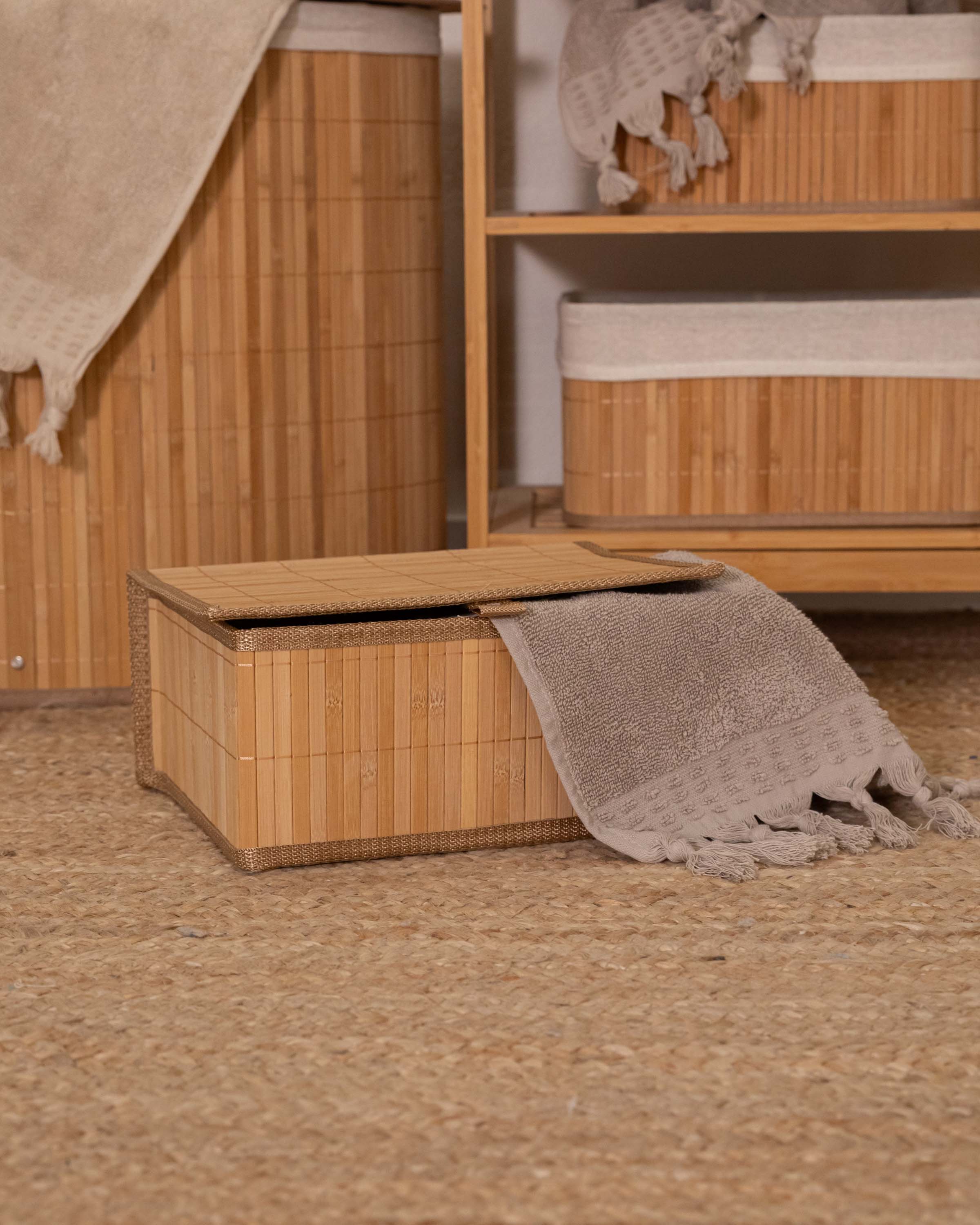 Caja Con Tapa Bambú Billet Natural