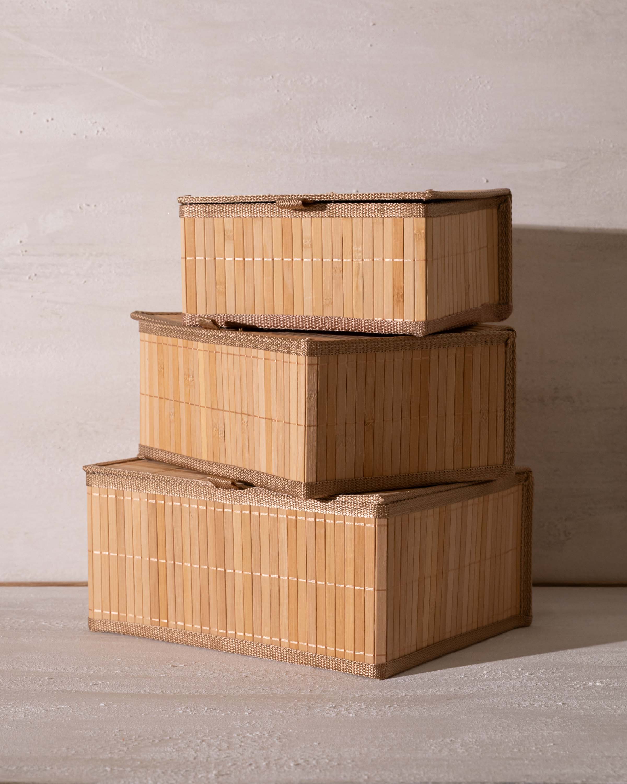Caja Con Tapa Bambú Billet Natural