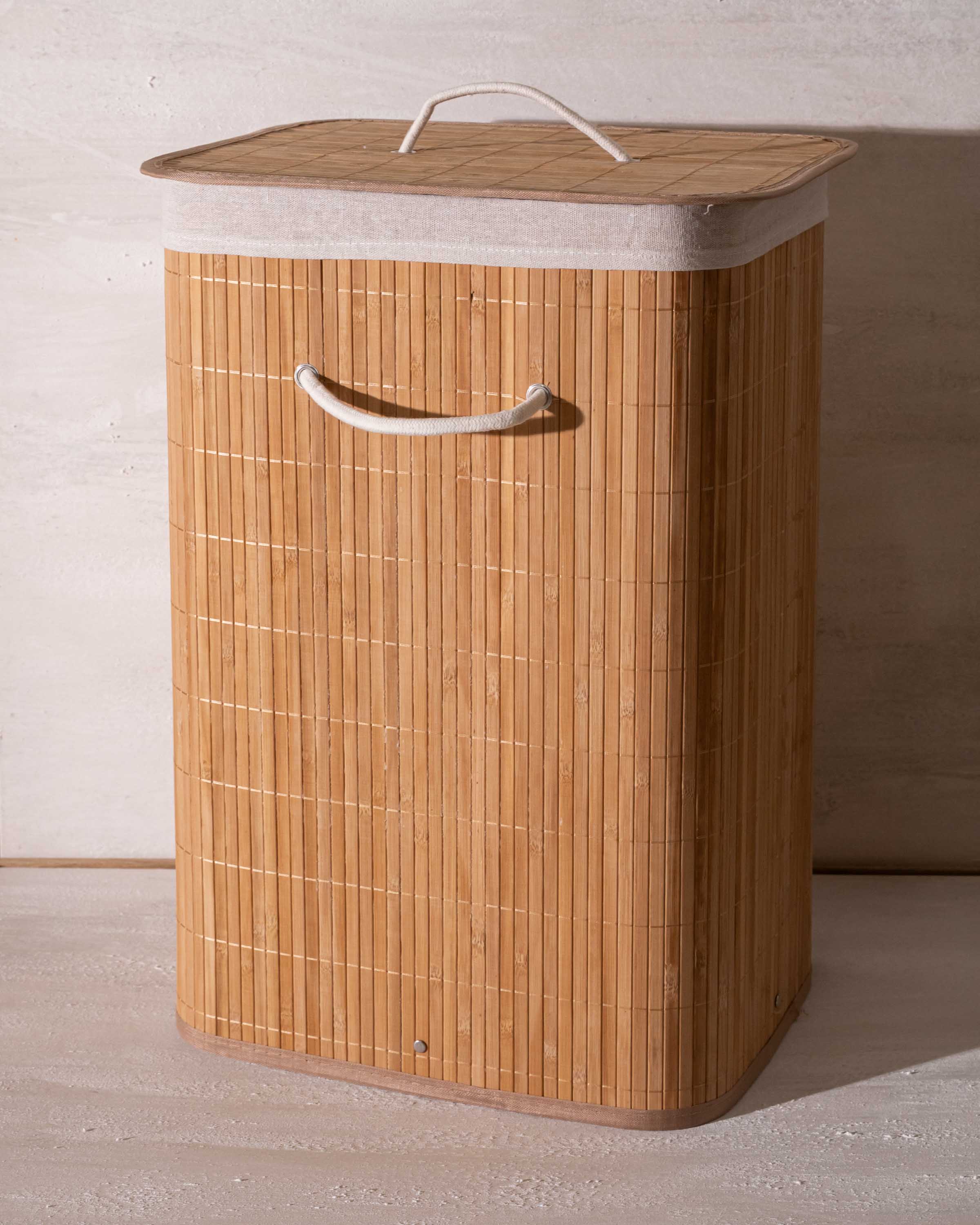 Cesto Ropa Hillie Plegable Bambú Natural