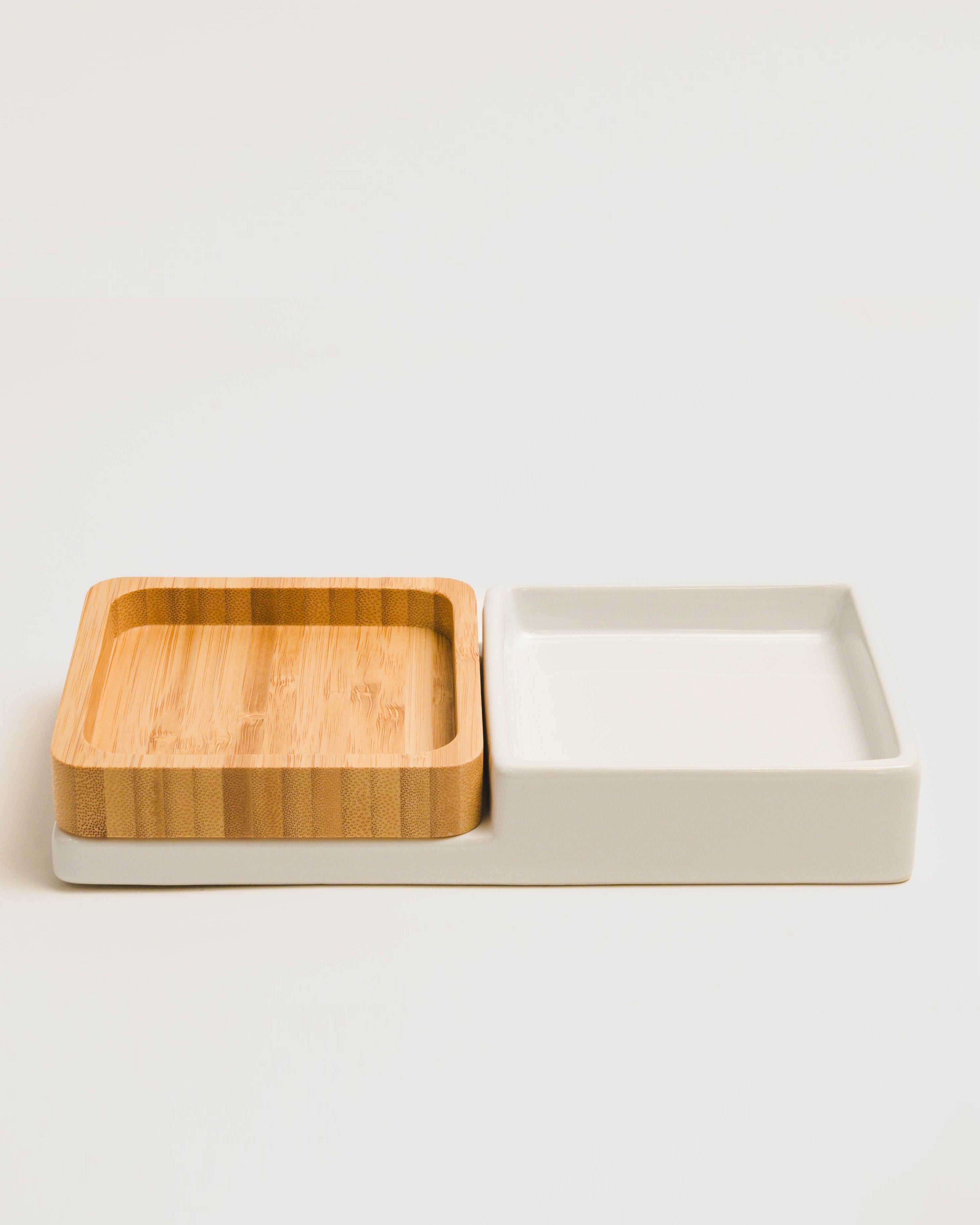 Jabonera Baño Gres Almendrina Blanco