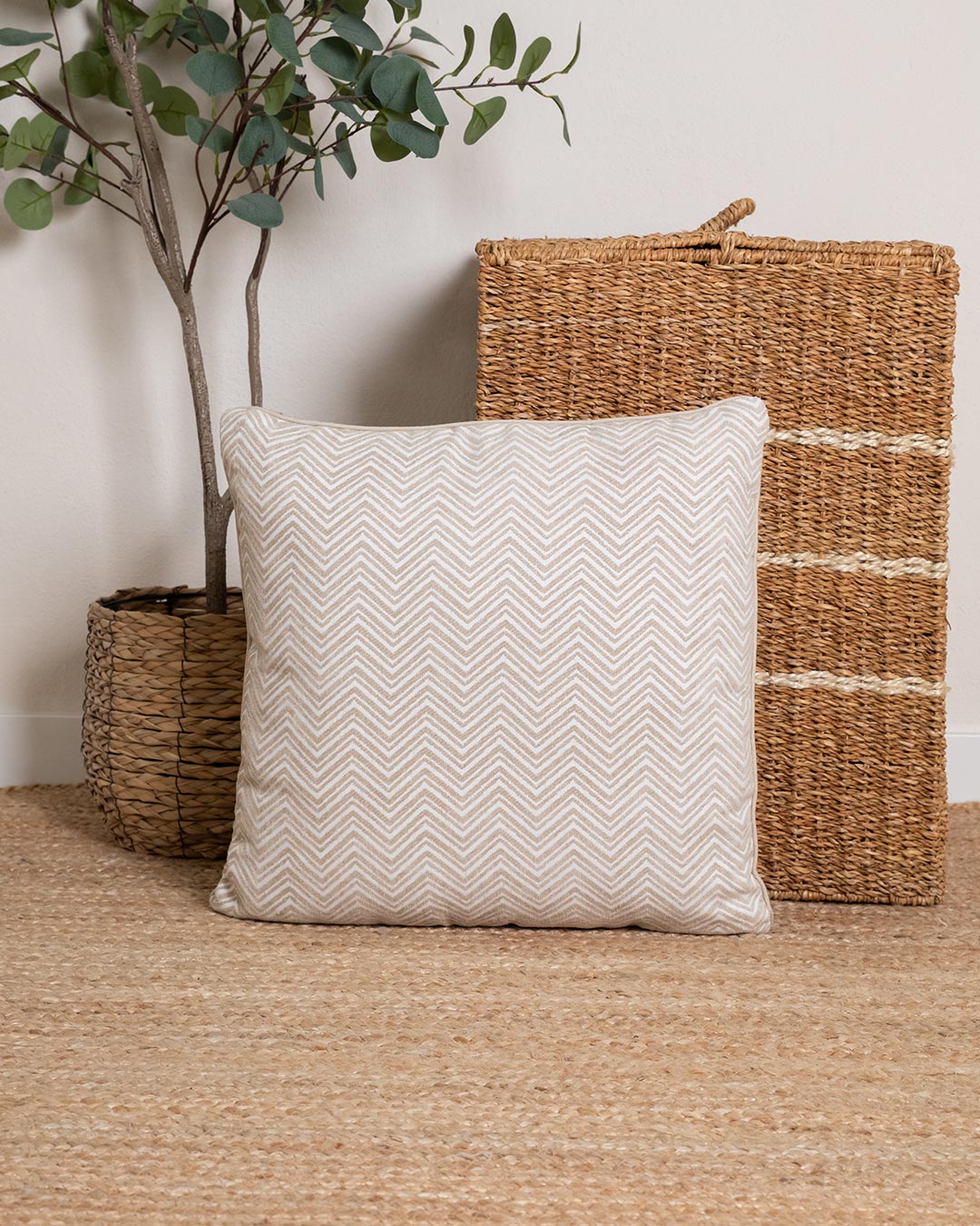 Almofada Yuya Chenille Jacquard em Taupe