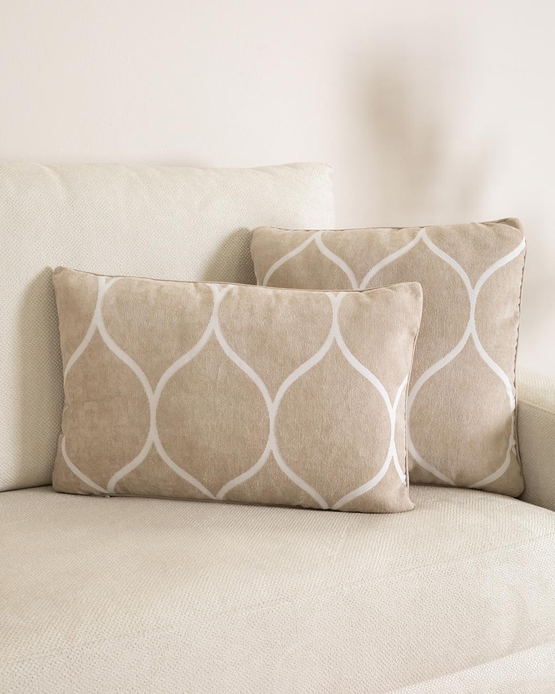 Almofada Lippy Taupe Chenille Jacquard