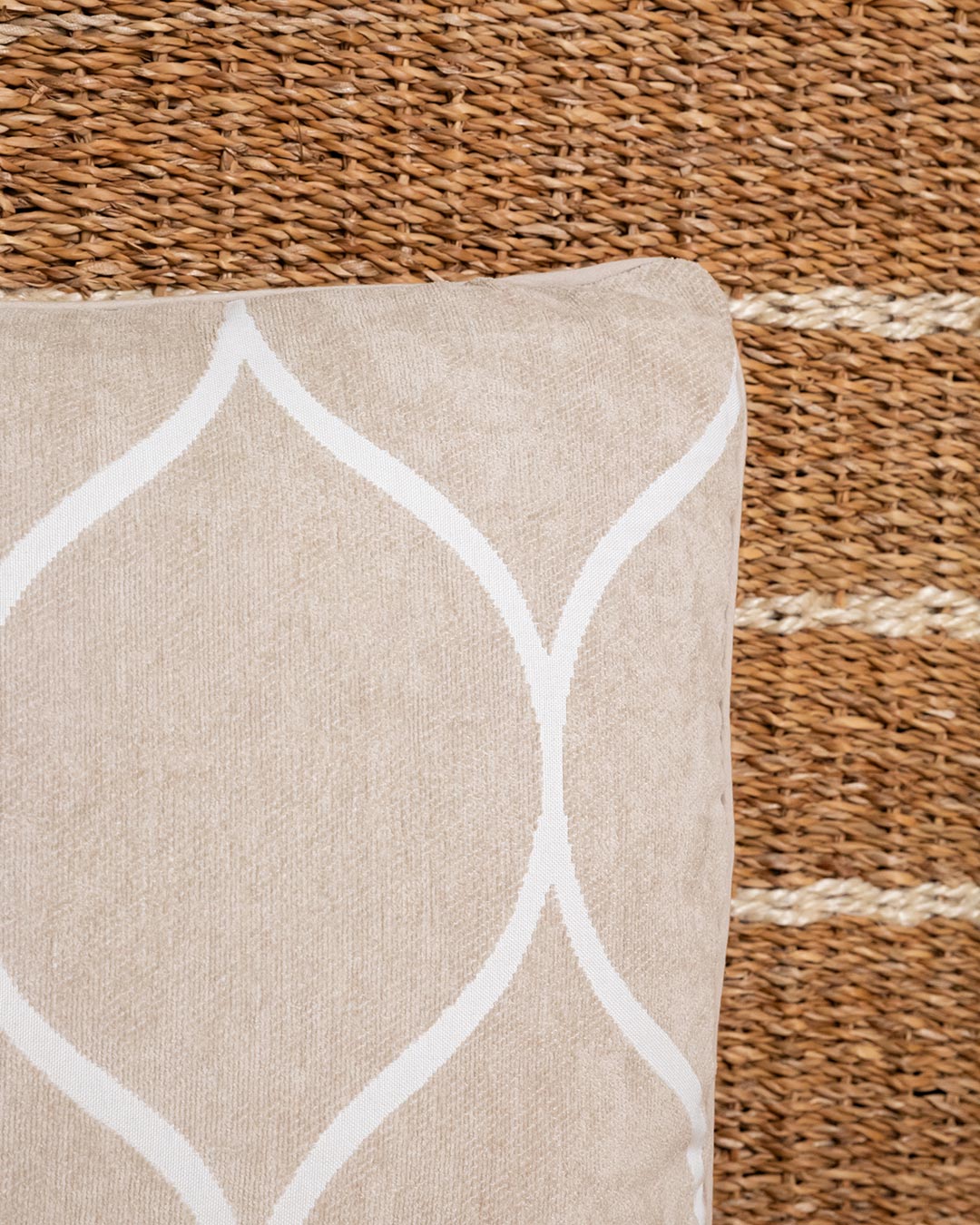 Almofada Lippy Taupe Chenille Jacquard