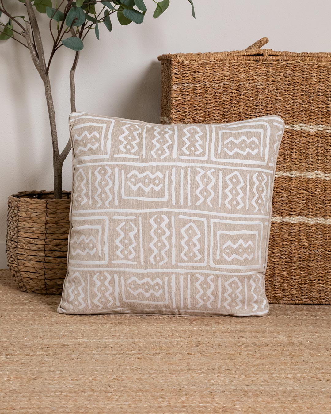Cojín Jacquard Chenilla Vinuesa Topo