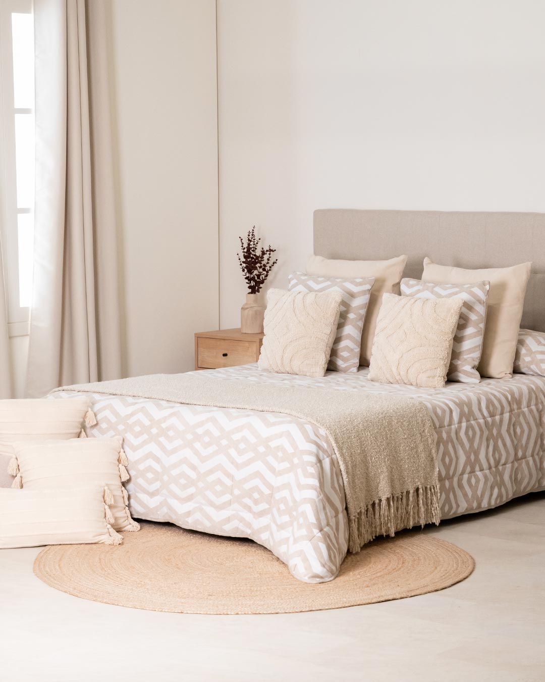 Edredom Nela Jacquard Tecido Duplo Summer Mole