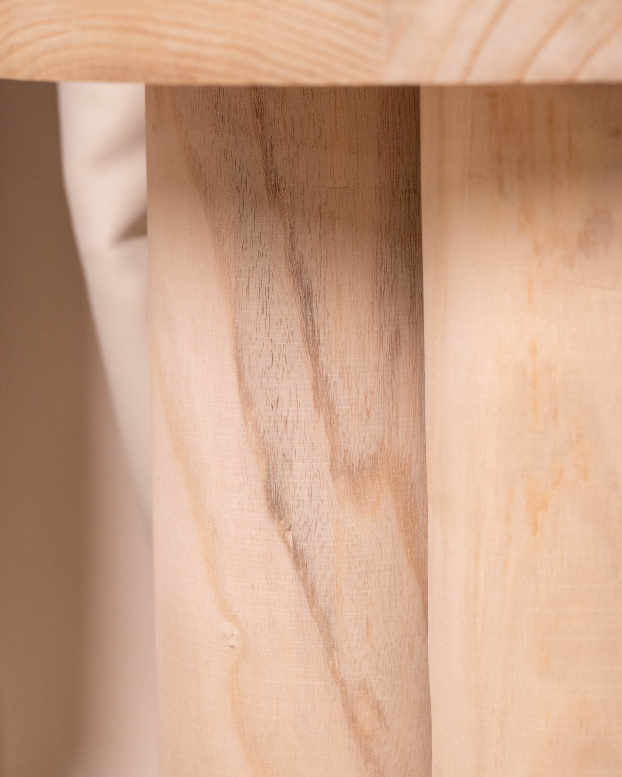 Mesa Auxiliar Redonda Madera Natural