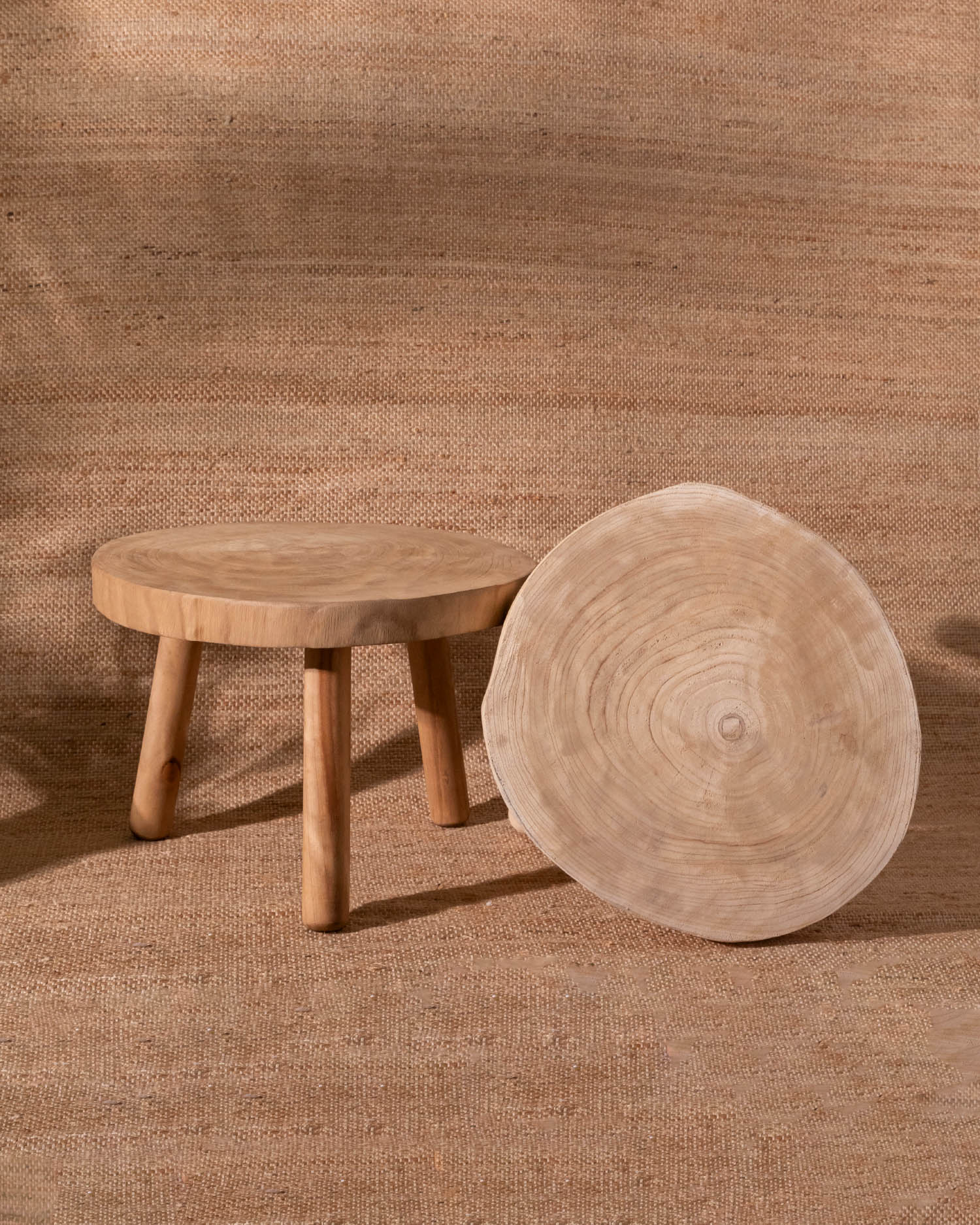 Mesa Tronco Natural Redonda Estilo Rústico Natural