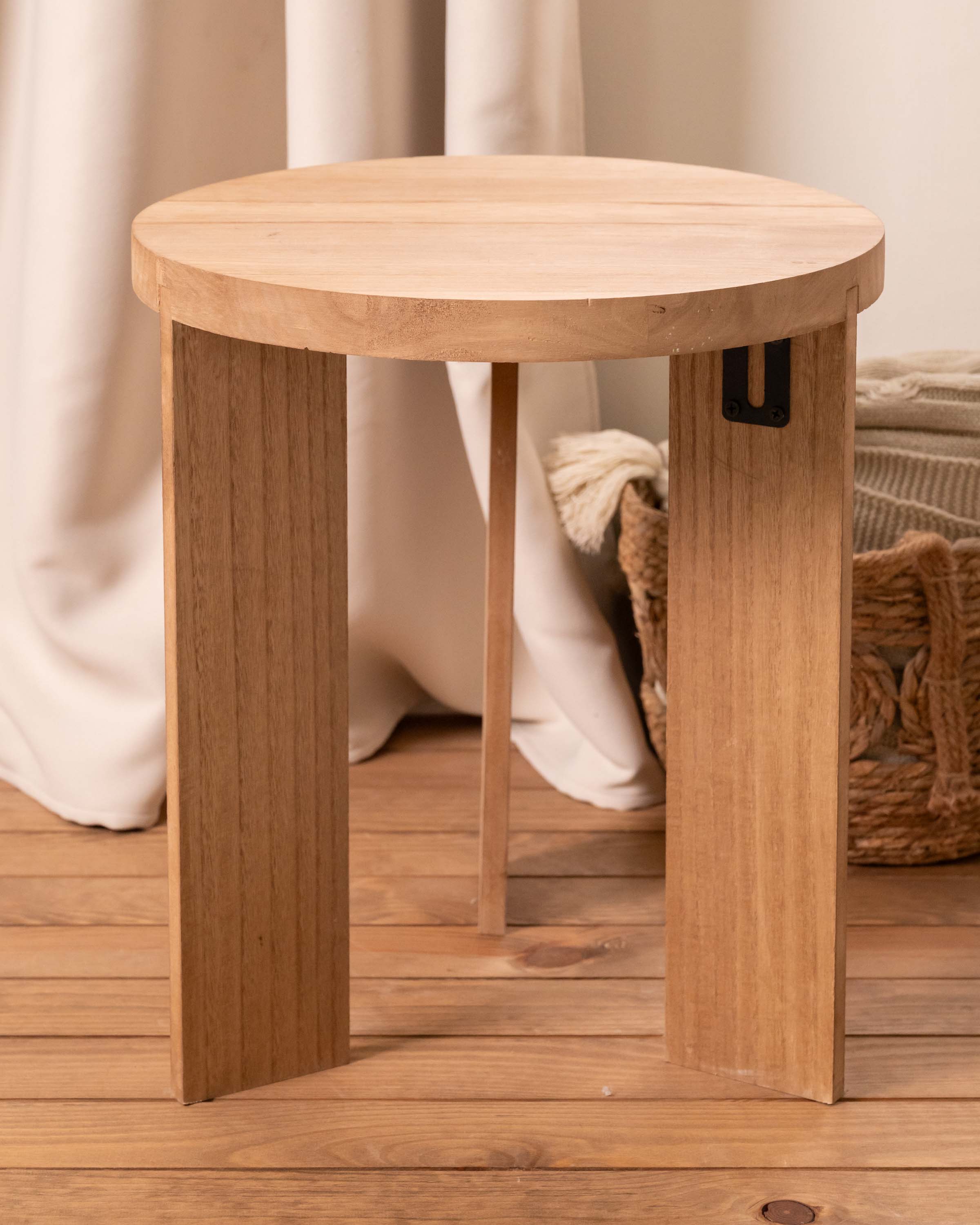 Mesa Auxiliar Redonda Madera Marrón