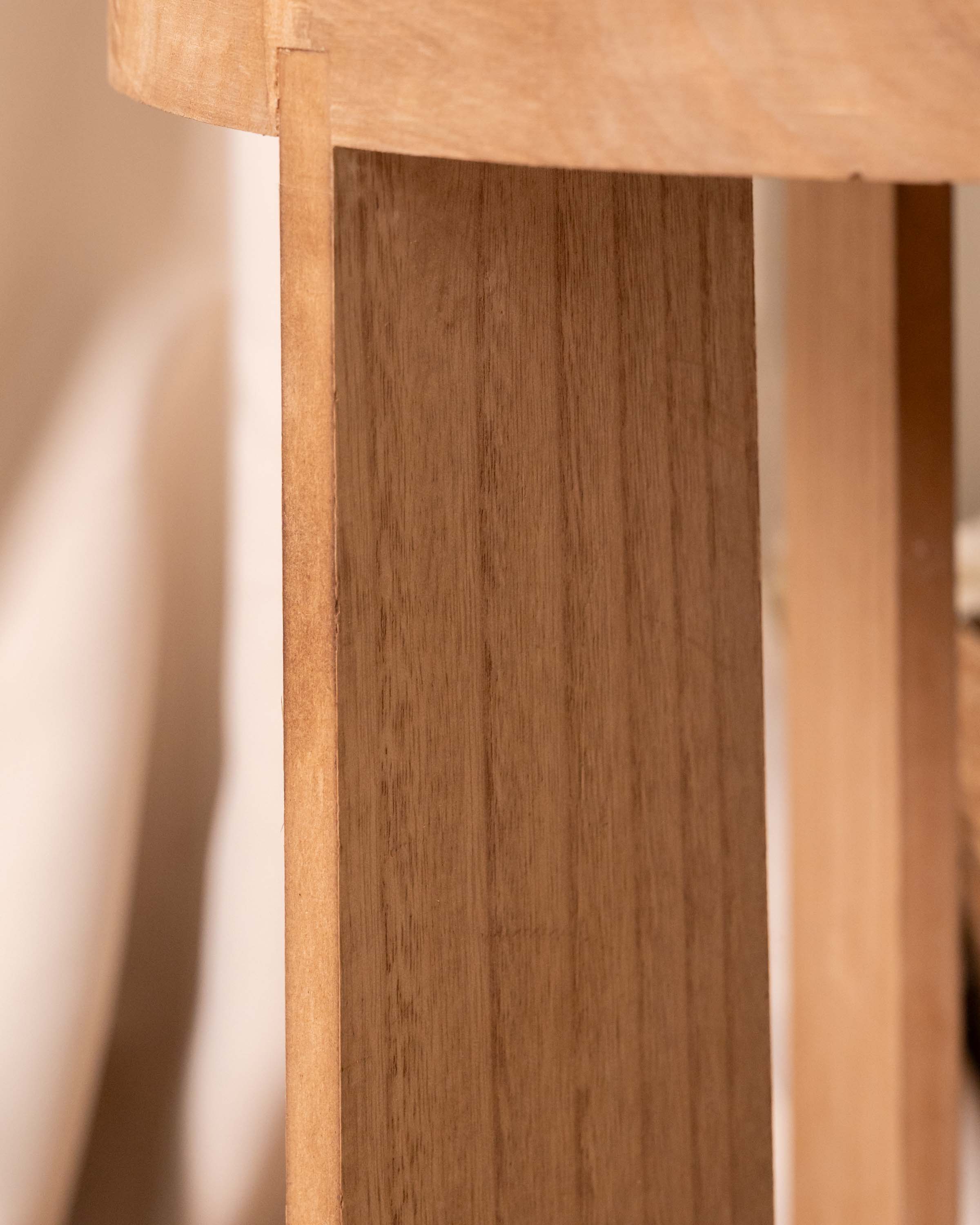 Mesa Auxiliar Redonda Madera Marrón