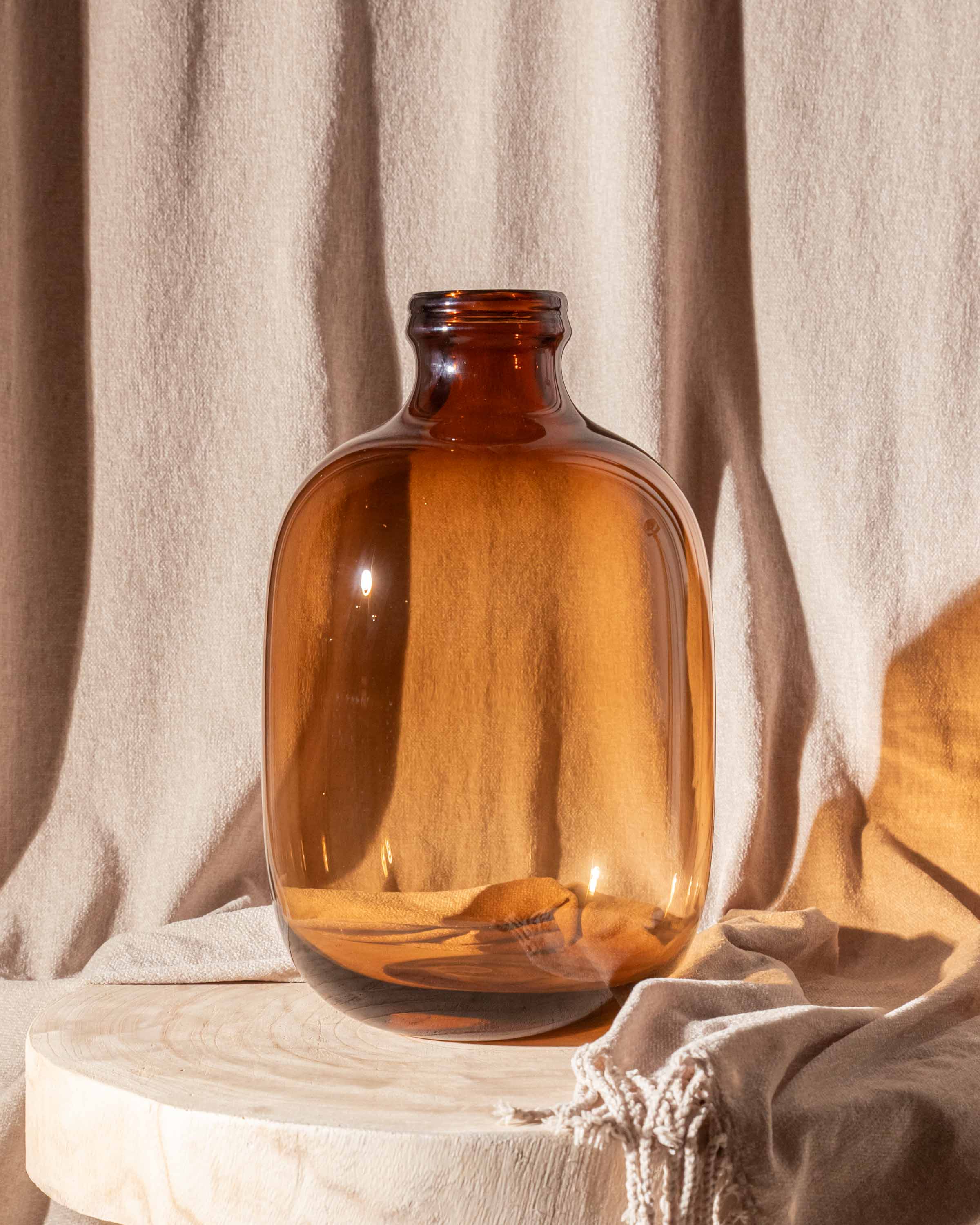 Jarrón Cristal Ámbar Marrón