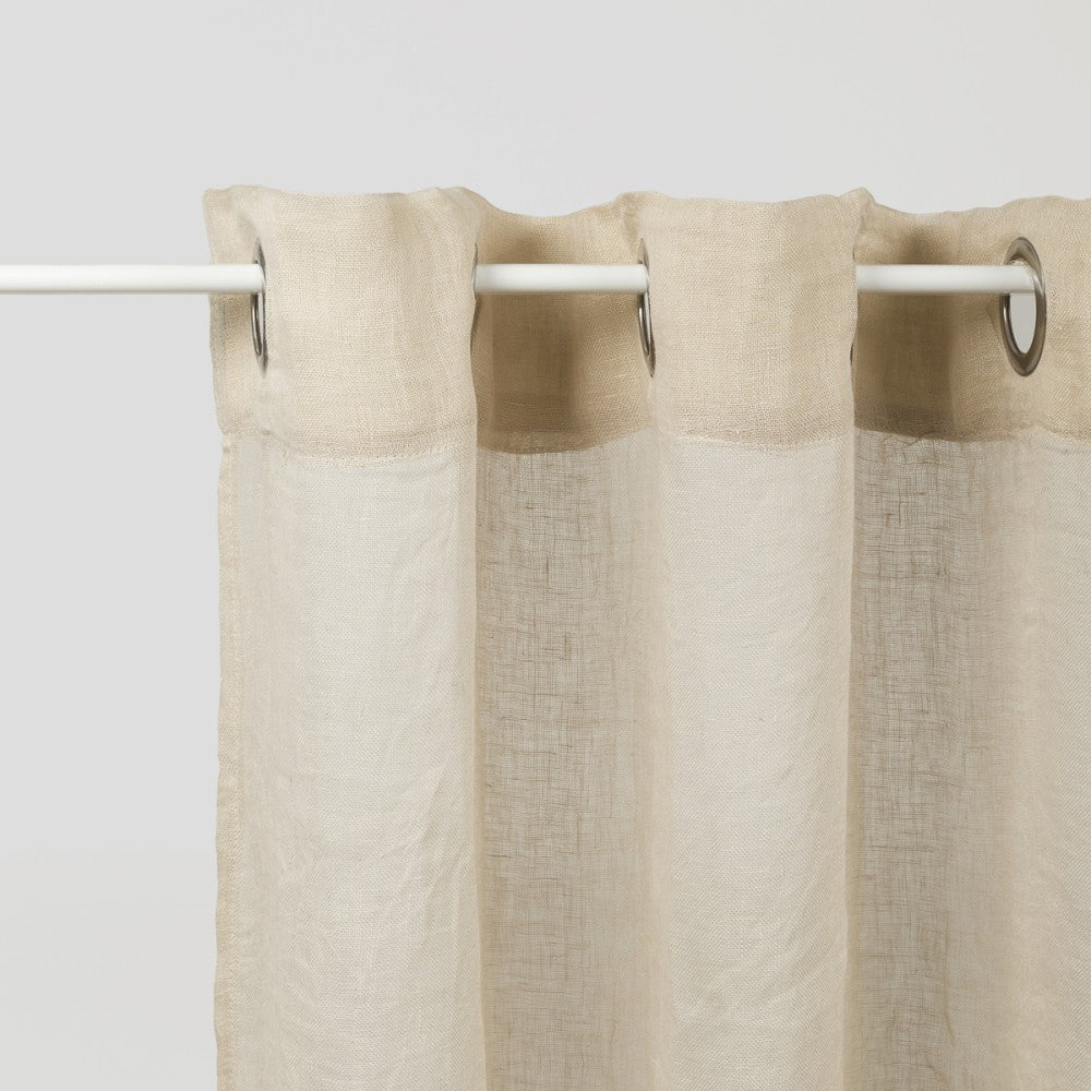 Cortina Ollao Visillo Algodón Lino Beige