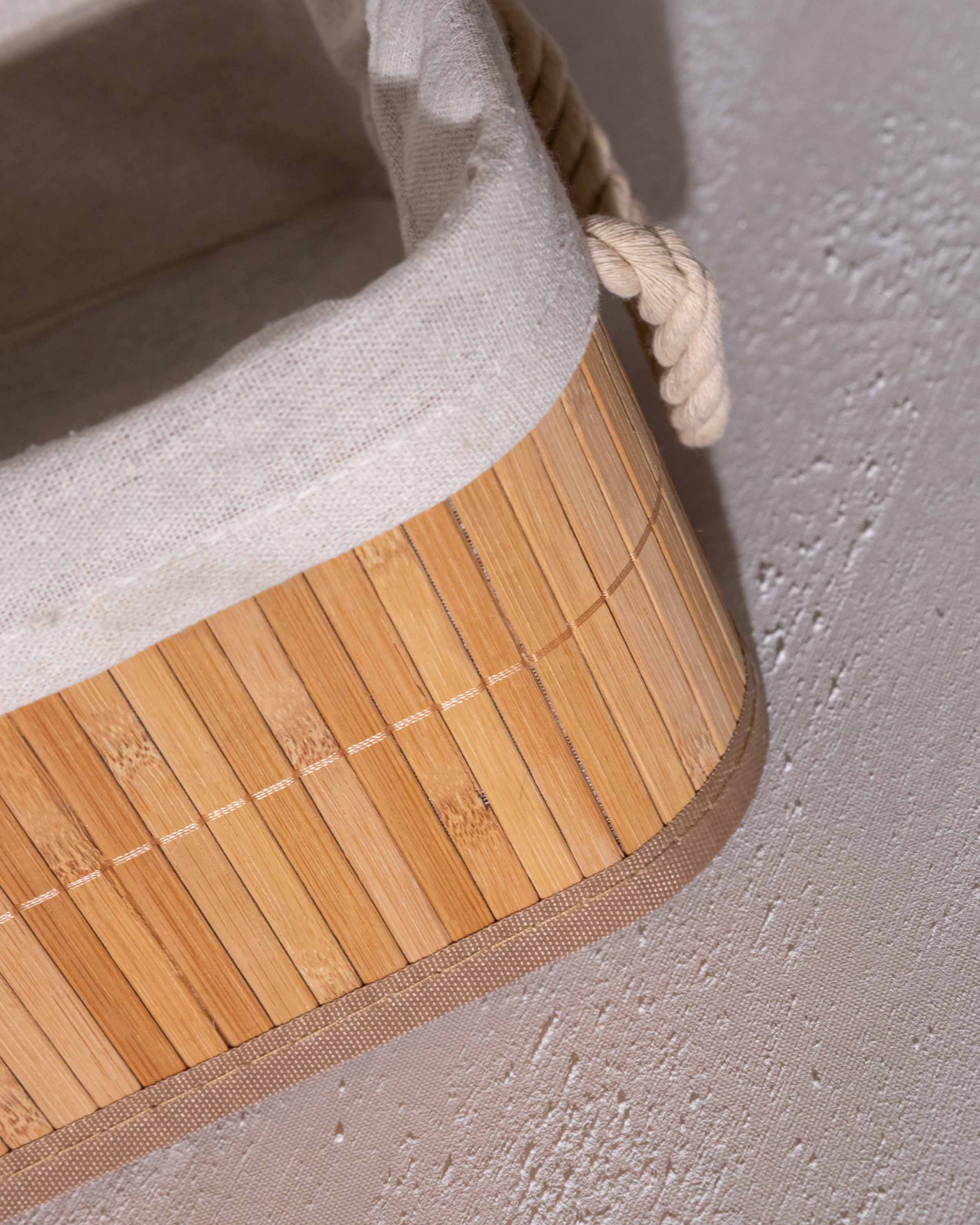 Cesta Con Tapa Bambú Viel 33x23x14cm