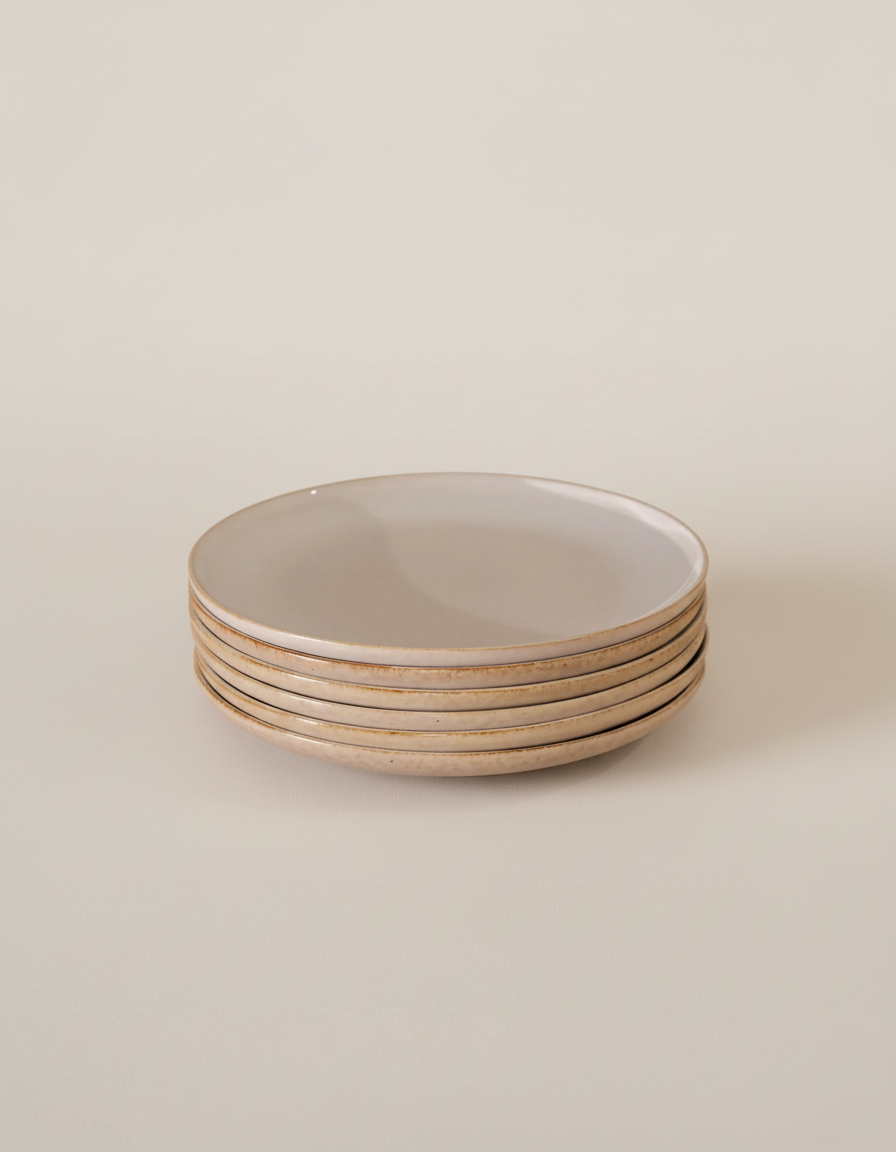 Plato Postre Danilia Beige | Pack de 6